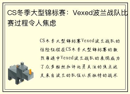 CS冬季大型锦标赛：Vexed波兰战队比赛过程令人焦虑